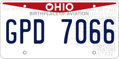 OH license plate GPD7066