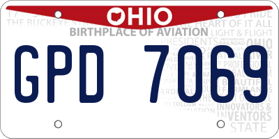 OH license plate GPD7069