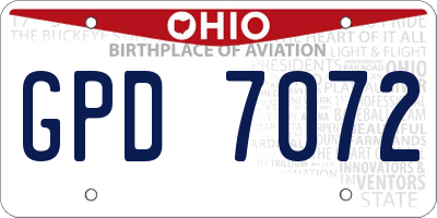 OH license plate GPD7072