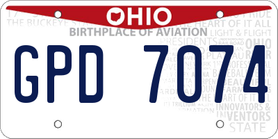 OH license plate GPD7074