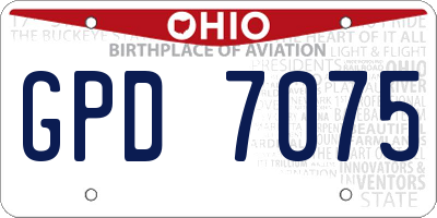OH license plate GPD7075