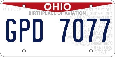 OH license plate GPD7077
