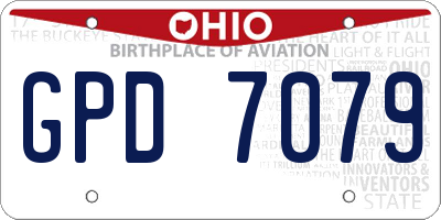 OH license plate GPD7079