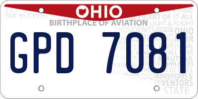 OH license plate GPD7081