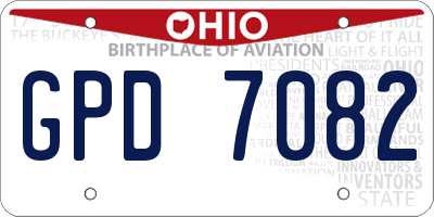 OH license plate GPD7082
