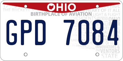 OH license plate GPD7084