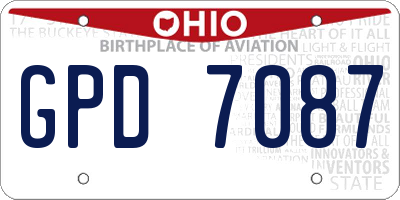 OH license plate GPD7087