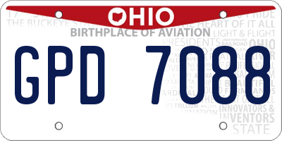 OH license plate GPD7088