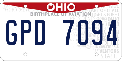 OH license plate GPD7094