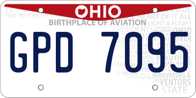 OH license plate GPD7095
