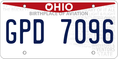 OH license plate GPD7096