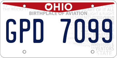 OH license plate GPD7099