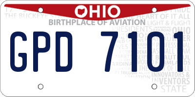 OH license plate GPD7101
