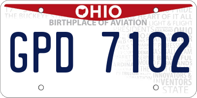 OH license plate GPD7102
