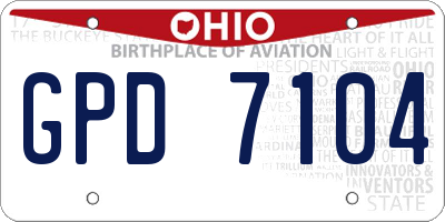 OH license plate GPD7104