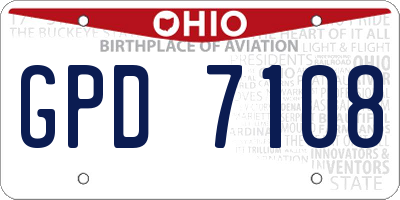 OH license plate GPD7108