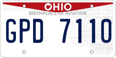OH license plate GPD7110