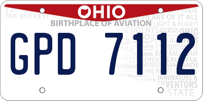 OH license plate GPD7112