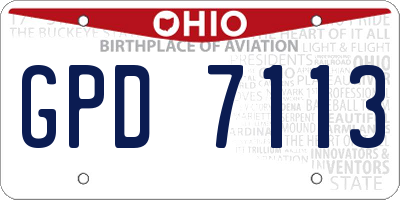 OH license plate GPD7113