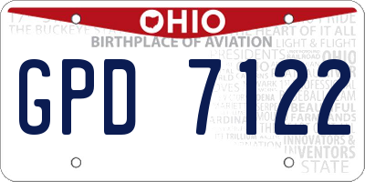 OH license plate GPD7122