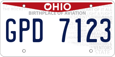OH license plate GPD7123
