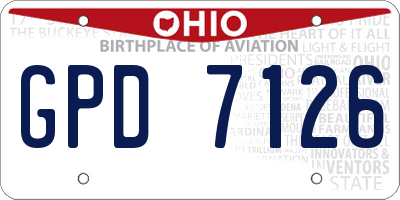 OH license plate GPD7126
