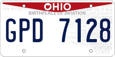 OH license plate GPD7128