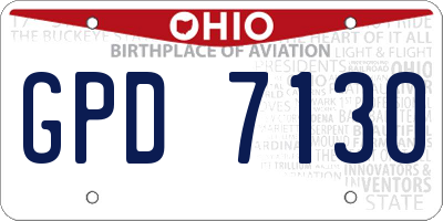 OH license plate GPD7130