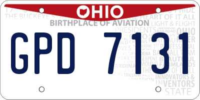 OH license plate GPD7131