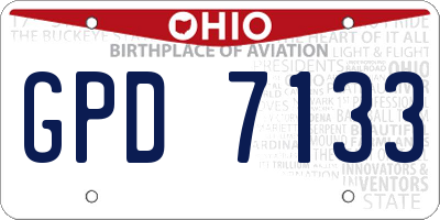 OH license plate GPD7133
