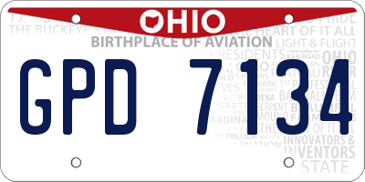 OH license plate GPD7134