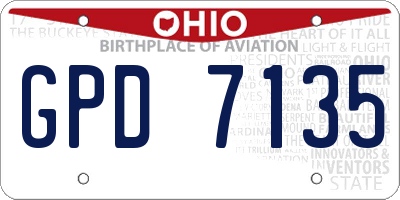 OH license plate GPD7135
