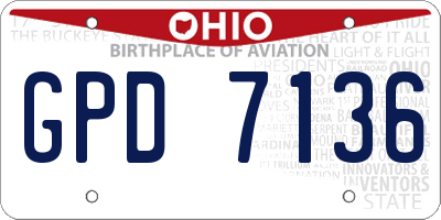 OH license plate GPD7136