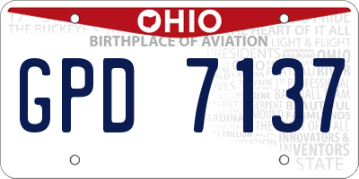 OH license plate GPD7137