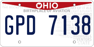 OH license plate GPD7138