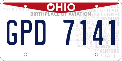 OH license plate GPD7141