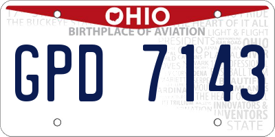 OH license plate GPD7143