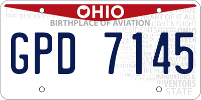 OH license plate GPD7145