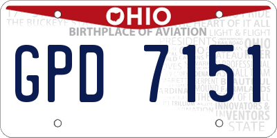 OH license plate GPD7151