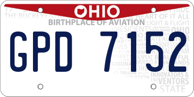 OH license plate GPD7152
