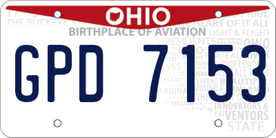 OH license plate GPD7153