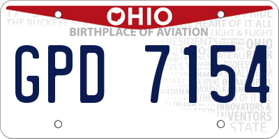 OH license plate GPD7154