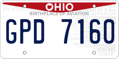 OH license plate GPD7160