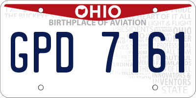 OH license plate GPD7161