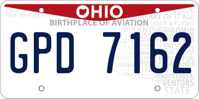 OH license plate GPD7162