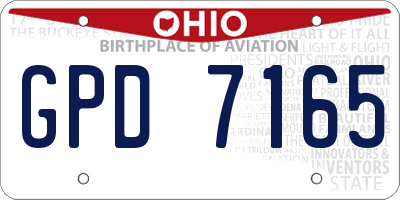OH license plate GPD7165
