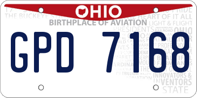OH license plate GPD7168