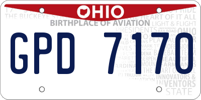 OH license plate GPD7170