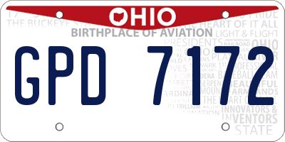 OH license plate GPD7172