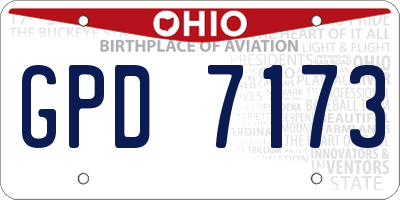 OH license plate GPD7173